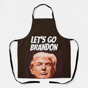 LET'S GO BRANDON TRUMP KITCHEN APRON FOR CHRISTMAS