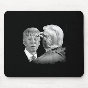 Lets Go Brandon Trump Writes On Bidens Forehead Mouse Pad