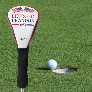 Let's Go Brandon USA Flag Monogram Golf Head Cover