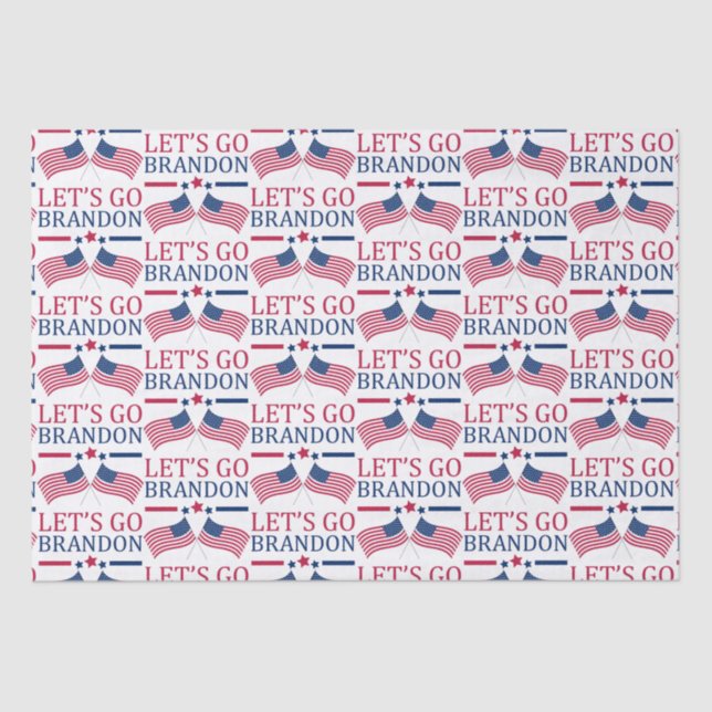 Let's Go Brandon USA Flags Tissue Paper (Front)