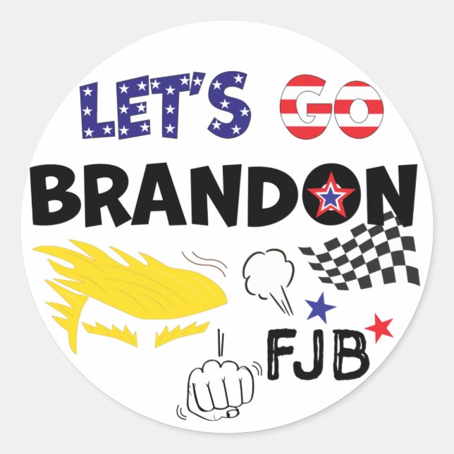 LETS GO BRANDON With TRUMP Classic Round Sticker (Front)