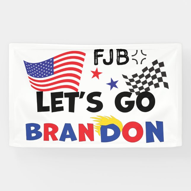 LETS GO BRANDON with TRUMP Hair Banner (Horizontal)