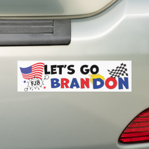 LETS GO BRANDON with Trump Hair Bumper Sticker