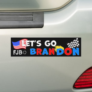 LETS GO BRANDON with TRUMP Hair Bumper Sticker