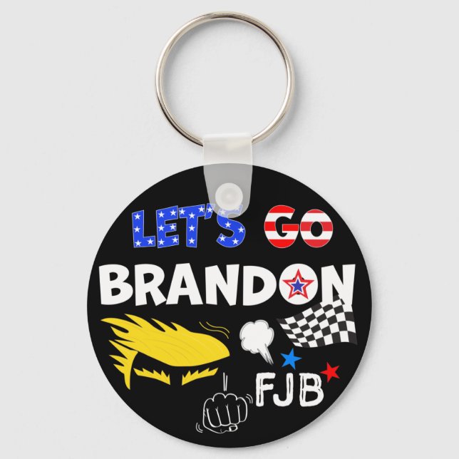 LETS GO BRANDON With TRUMP Key Ring (Front)