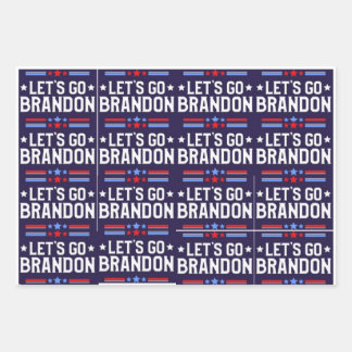 Lets Go Brandon Wrapping Paper Flat Sheet Set of 3