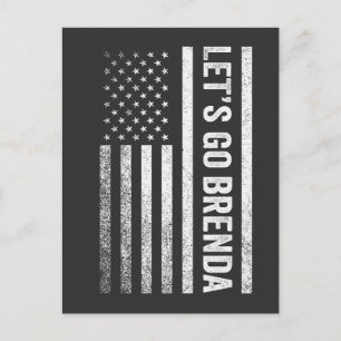 Let's Go Brenda American Flag Election Postcard