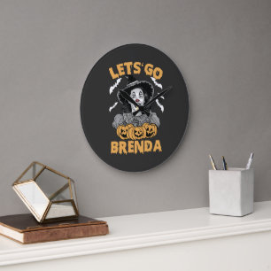 Let's Go Brenda Spooky Halloween Kamala Harris  Large Clock