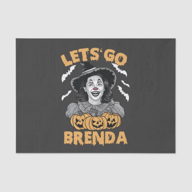 Let's Go Brenda Spooky Halloween Kamala Harris  Tissue Paper (Front)