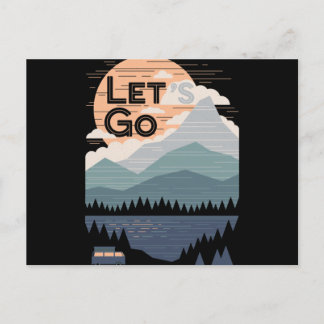 Let's Go Camping, Go Camp Holiday Postcard