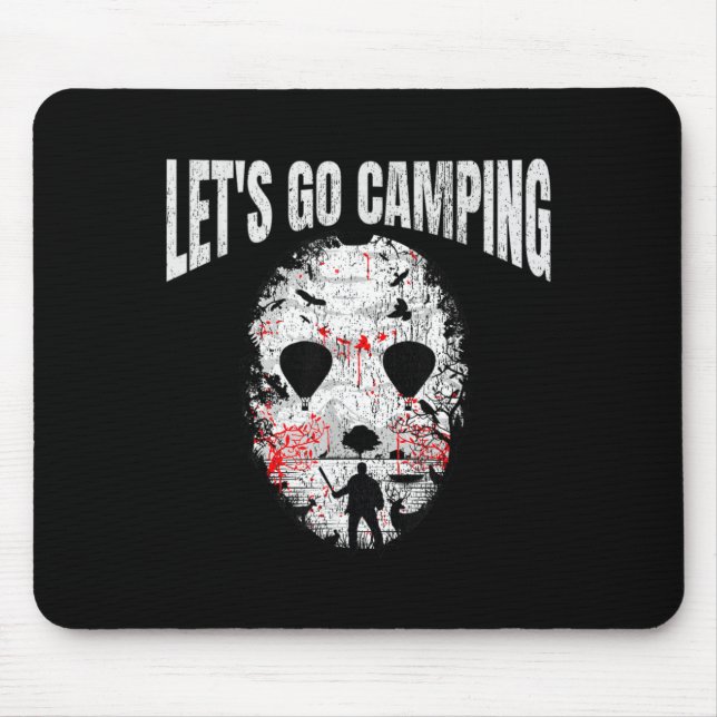Lets Go Camping Horror Camp Halloween Mouse Pad (Front)