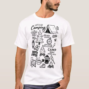 Lets Go Camping Nature Lover Campfire Adventure Aw T-Shirt