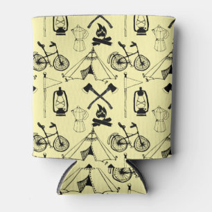 Let's go camping pattern can cooler