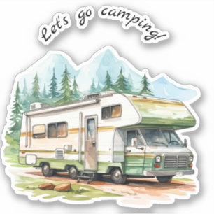 Let's Go Camping Retro RV Camper