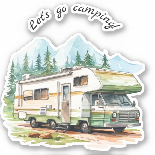 Let's Go Camping Retro RV Camper (Front)