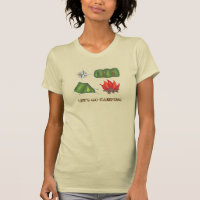Let's Go Camping Tent Compass Campfire Hiking Tee