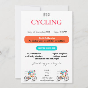 Let's Go Cycling Invitation Card