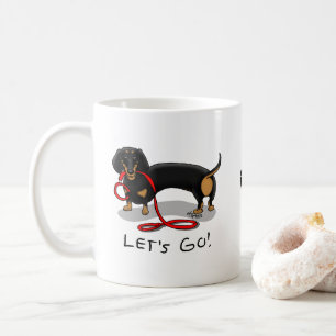 Let's Go! Dachshund (black and tan) Funny dog Coffee Mug