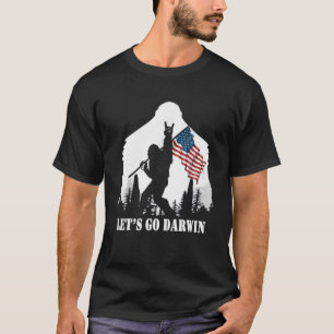 Let's Go Darwin Bigfoot American Flag T-Shirt