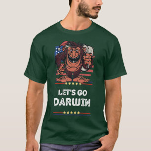 Let's Go Darwin USA Flag Vintage Bigfoot Sasquatch T-Shirt