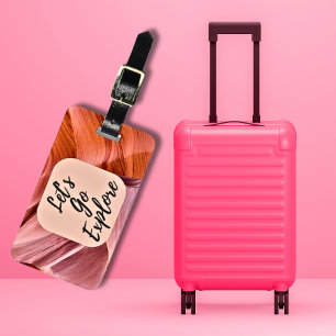 Let's Go Explore Vacation Travel Luggage Bag Tag