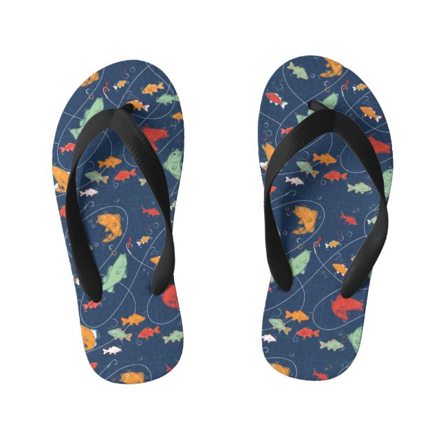 Let's go fishing kid's jandals (Footbed)