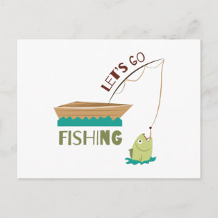Lets Go Fishing Postcard