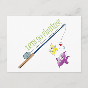Lets Go Fishing Postcard