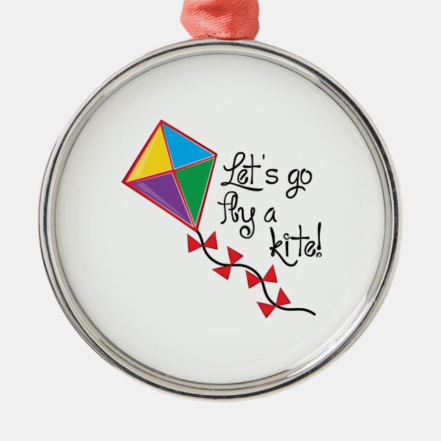 Lets Go Fly a Kite Metal Tree Decoration (Front)