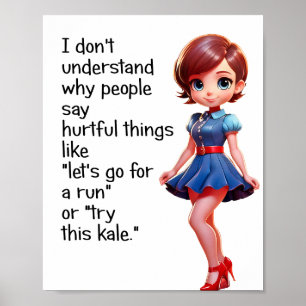 LET'S go for run, try this kale, Funny POster ART