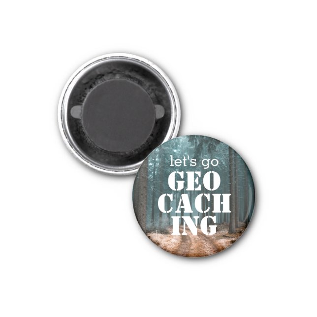 Let's Go Geocaching Custom Trail Photo Gift Magnet (Front)