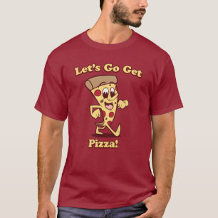 "Let's Go Get Pizza!" Funny Retro Vintage Cartoon T-Shirt