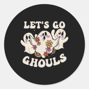 Lets Go Ghouls Costume Halloween Pumpkin Ghost Classic Round Sticker