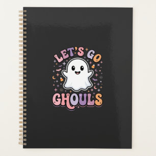Lets Go Ghouls Cute Halloween Ghost Graphic Design Planner