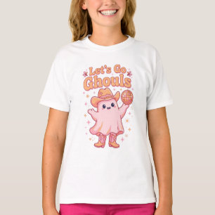 Let's Go Ghouls Disco Cowboy Ghost Pink Sparkle Ar T-Shirt