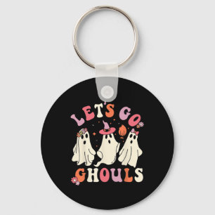 Let's Go Ghouls Fun Ghost Halloween Costume Humour Key Ring