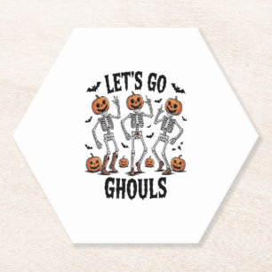 Let's Go Ghouls, Funny Spooky Paper Coaster