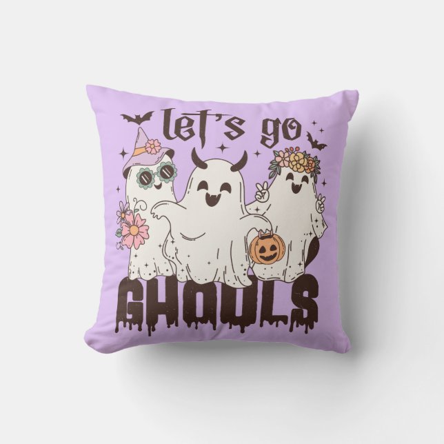 Let's Go Ghouls Halloween Cushion (Front)