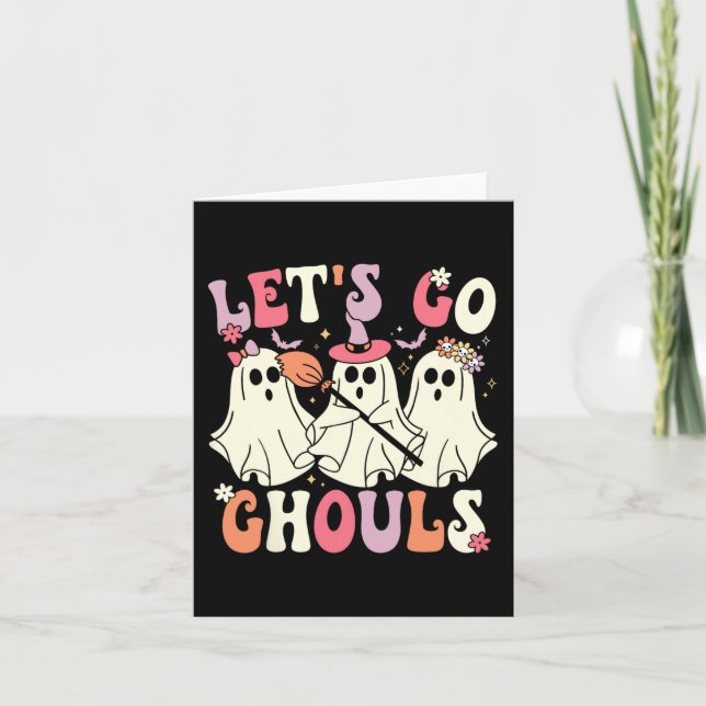 Let's Go Ghouls Halloween Ghost Costume Retro Groo Card (Front)
