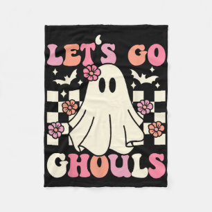 Let's Go Ghouls Halloween Ghost Costume Retro Groo Fleece Blanket