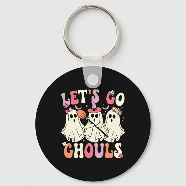 Let's Go Ghouls Halloween Ghost Costume Retro Groo Key Ring (Front)