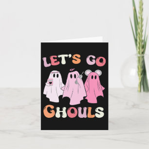 Let's Go Ghouls Halloween Ghost Outfit Costume Ret Card