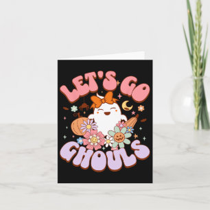 Let's Go Ghouls Halloween Ghost Outfit Costume Ret Card