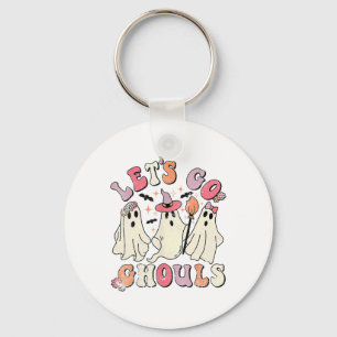 Let's Go Ghouls Halloween Ghost Outfit Costume Ret Key Ring