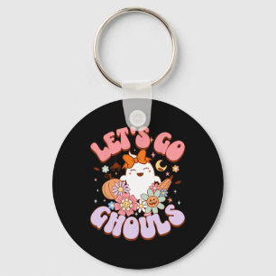 Let's Go Ghouls Halloween Ghost Outfit Costume Ret Key Ring
