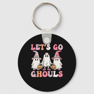 Let's Go Ghouls Halloween Ghost Outfit Costume Ret Key Ring