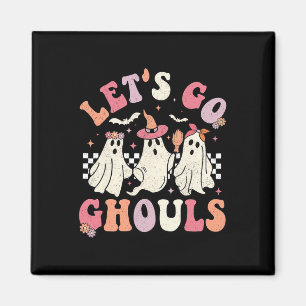 Let's Go Ghouls Halloween Ghost Outfit Costume Ret Magnet