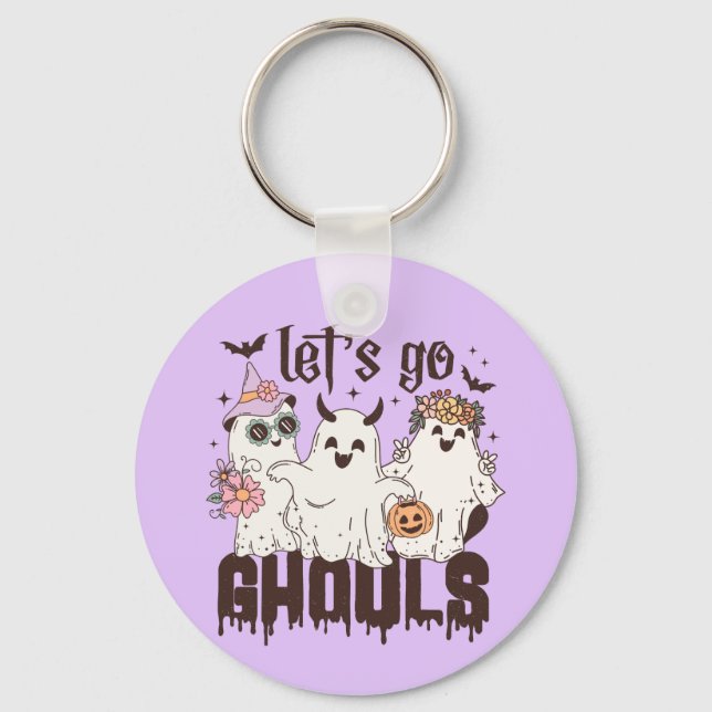 Let's Go Ghouls Halloween Key Ring (Front)