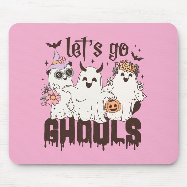 Let's Go Ghouls Halloween Mouse Pad (Front)