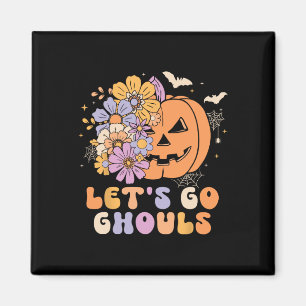 Let's Go Ghouls Halloween Pumpkin Costume Retro Gr Magnet